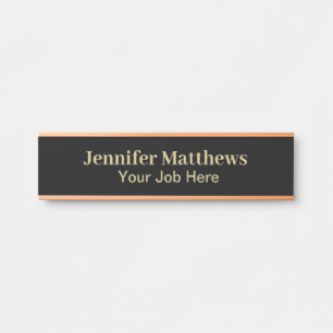 Elegant Personalized black and gold  Door Sign