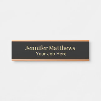 Elegant Personalized black and gold Door Sign