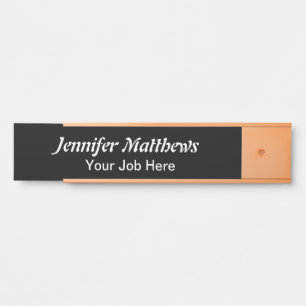Elegant Personalized black and white  Door Sign