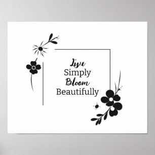 Elegant Personalized Black Floral Wall Art – Custo