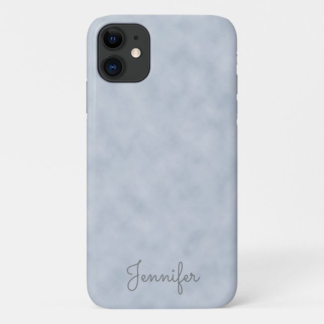Elegant Personalized Blue-Grey Parchment Case-Mate iPhone Case (Back)