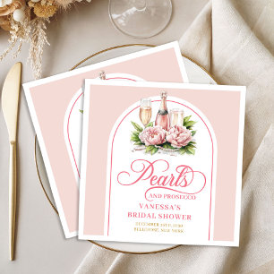 Elegant Personalized Blush and Gold Bridal Napkins