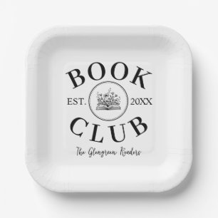 Elegant Personalized Book Club Members Event   Paper Plate