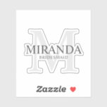 Elegant Personalized Bridesmaid Name and Monogram<br><div class="desc">Add a personal touch to your wedding with personalized bridesmaid's monogram and name gift.
This design features personalized bridesmaid's name with title in grey and monogram in light grey as background,  in classic serif font style.

Also perfect for maid of honour,  mother of the bride and more.</div>