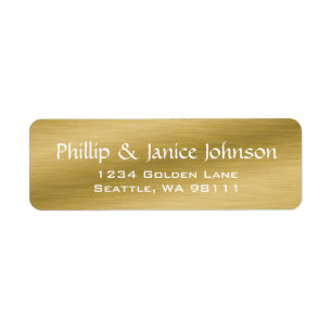 Elegant Personalized Brushed Gold Return Labels