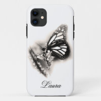 Elegant Personalized Butterfly Black and White