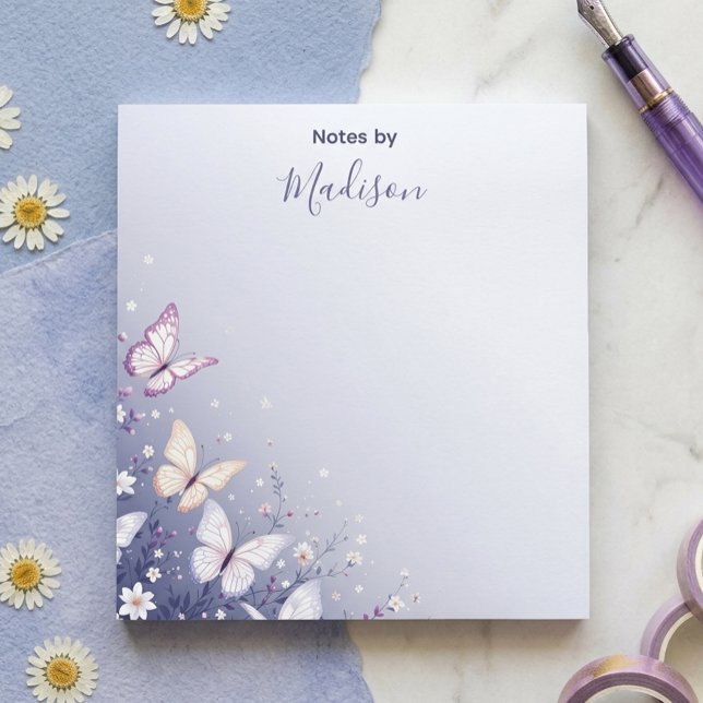 Elegant Personalized Butterfly Garden  Notepad (Creator Uploaded)
