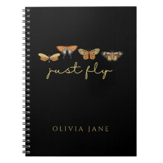 Elegant Personalized Butterfly Spiral Notebook