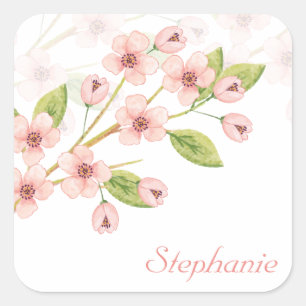 Elegant Personalized Cherry Blossom   Sticker
