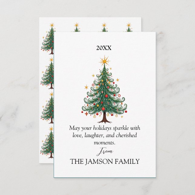 Elegant Personalized Christmas Card  (Front/Back)