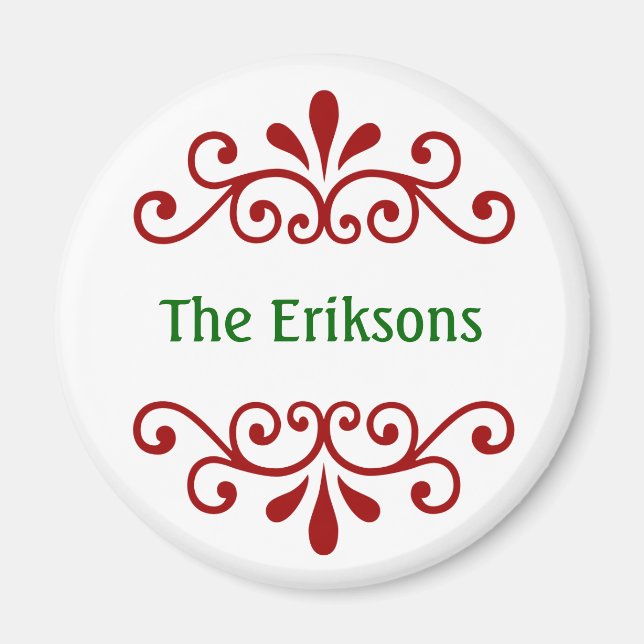 Elegant Personalized Christmas Magnet (Front)