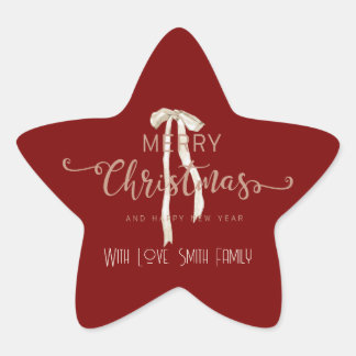 Elegant Personalized Christmas Star Custom  Star Sticker