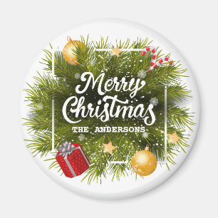 Elegant Personalized Christmas Tree Magnet