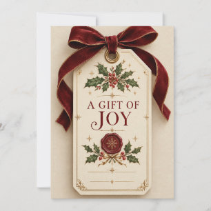 Elegant Personalized Christmas, Vintage Gift Tag Card