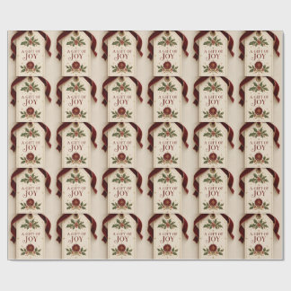 Elegant Personalized Christmas, Vintage Gift Tag Wrapping Paper