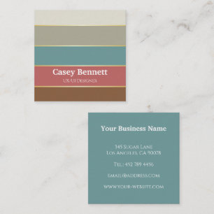 Elegant Personalized Colorblock Business Card