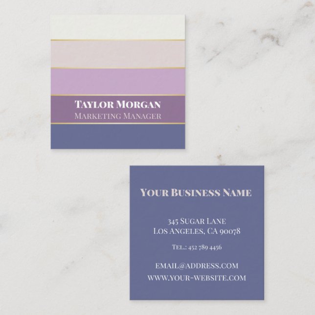 Elegant Personalized Colorblock Business Card (Front/Back)