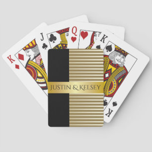 Elegant Personalized Couples Names Playing Cards