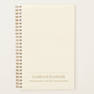 Elegant Personalized Design Minimalist Ivory Planner