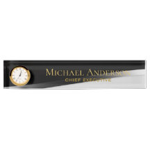 Elegant Personalized Desk NAME Plate Classic Black