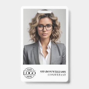 Elegant Personalized Employee Photo Company Logo Badge