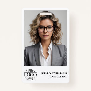Elegant Personalized Employee Photo Company Logo Badge