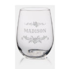 Elegant Personalized Etched Floral
