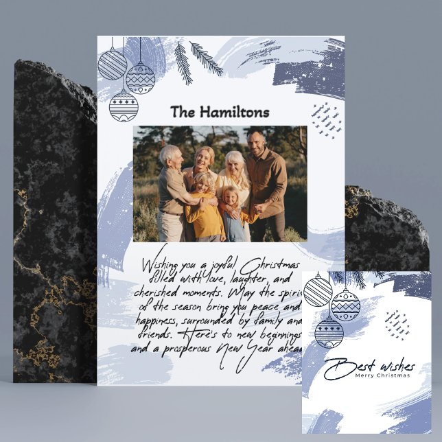 Elegant Personalized Family Christmas Photo Card (Creator Uploaded)
