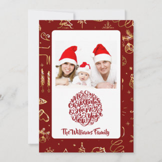 Elegant Personalized Family Photo Holiday Card