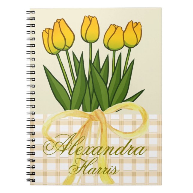 elegant personalized floral  notebook (Front)