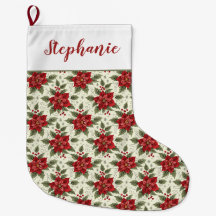 Elegant Personalized Floral Poinsettia