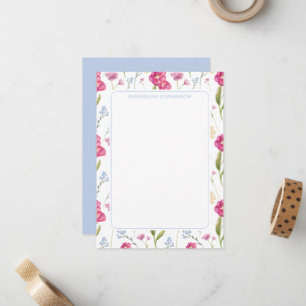 Elegant Personalized Floral Watercolor Wildflower Card