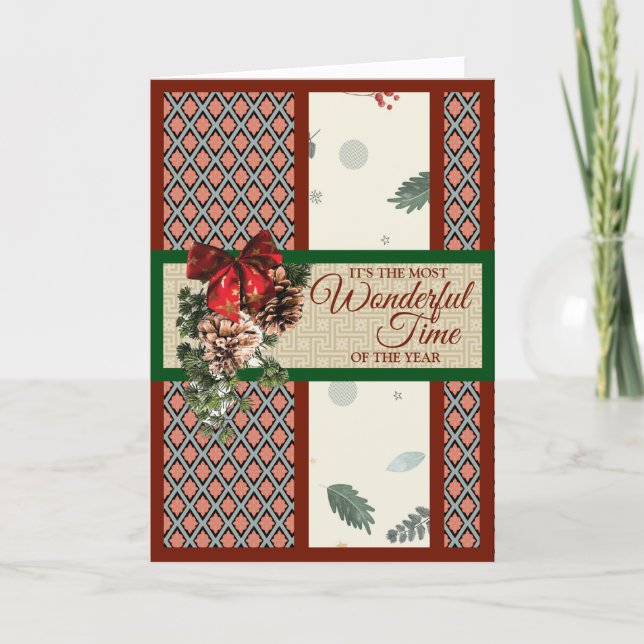 Elegant Personalized Folded Christmas Card (Front)