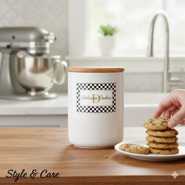 Elegant Personalized Food Label with Monogram Desi (Elegant Personalized Food Label with Monogram Design)