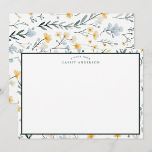 Elegant Personalized Garden Wildflowers Floral Card