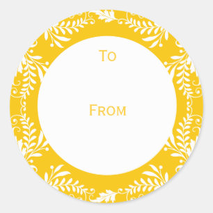 Elegant Personalized Gift Tags Yellow