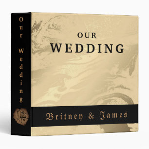 Elegant personalized gold and black binder