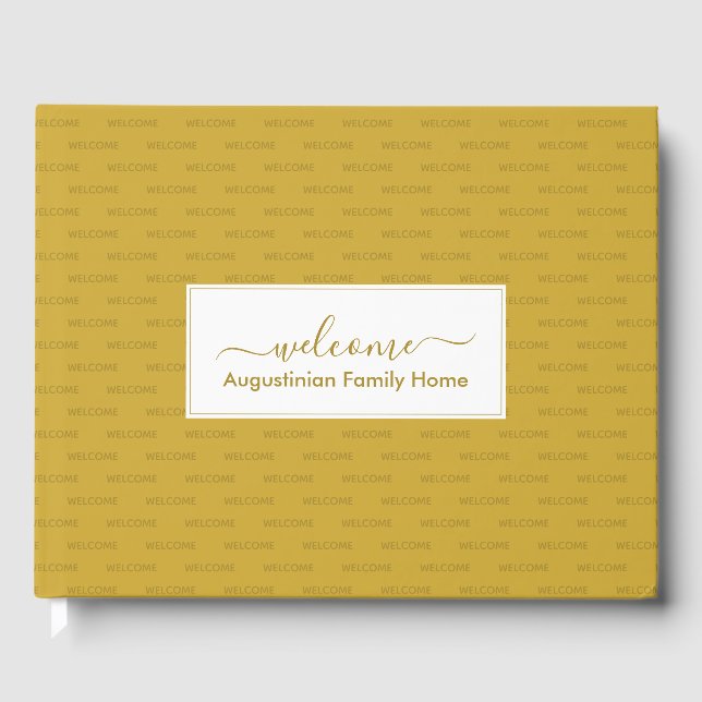 Elegant Personalized Gold WELCOME Guest Book (Front)