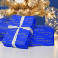 Elegant Personalized Golden Yellow on Vivid Blue