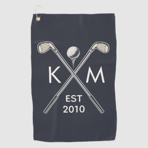 Elegant personalized golf club monogram design towel