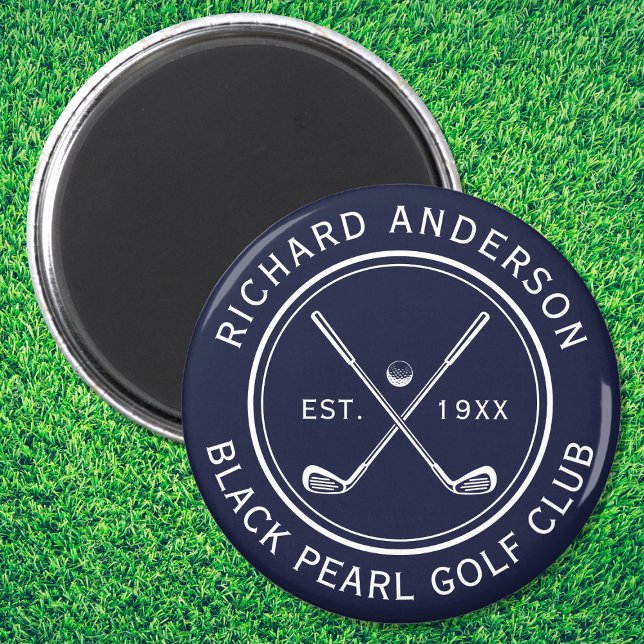 Elegant Personalized Golf Club Name Navy Blue Magnet (Creator Uploaded)