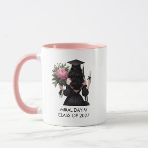 Elegant Personalized Graduation Girl illustration Mug