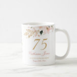 Elegant Personalized Grandmother's 75th Birthday Coffee Mug<br><div class="desc">Celebrate your beloved grandmother’s special day with this beautifully designed mug! Featuring a charming and thoughtful illustration, this mug is the perfect way to show appreciation for her wisdom, kindness, and love. Personalize the back with her name, age, and birthday date, making it a meaningful keepsake that she’ll cherish with...</div>