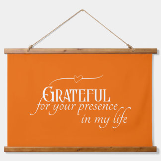 Elegant Personalized Grateful Autumn Thanksgiving Hanging Tapestry