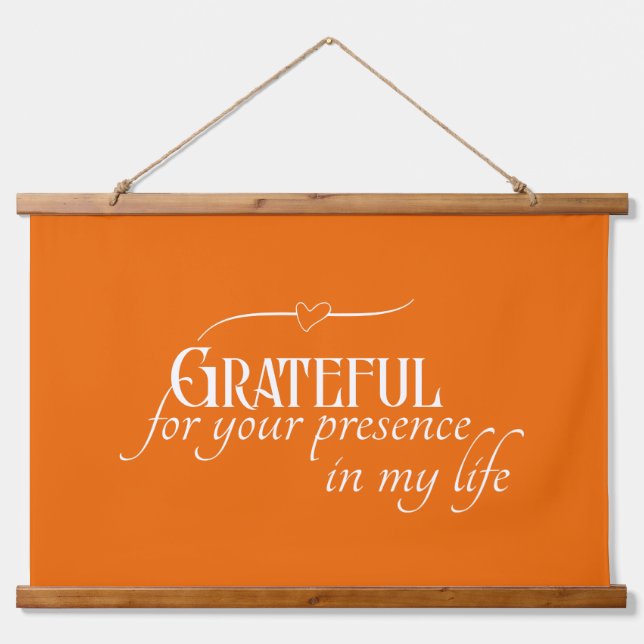 Elegant Personalized Grateful Autumn Thanksgiving Hanging Tapestry (Front)