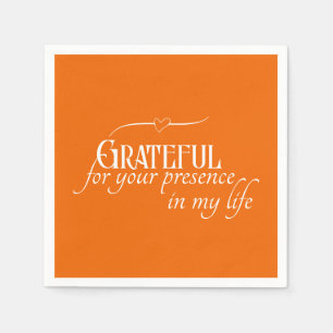 Elegant Personalized Grateful Autumn Thanksgiving Napkin