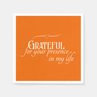 Elegant Personalized Grateful Autumn Thanksgiving Napkin