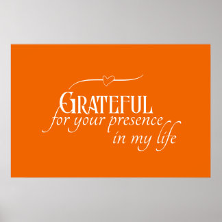 Elegant Personalized Grateful Autumn Thanksgiving Poster