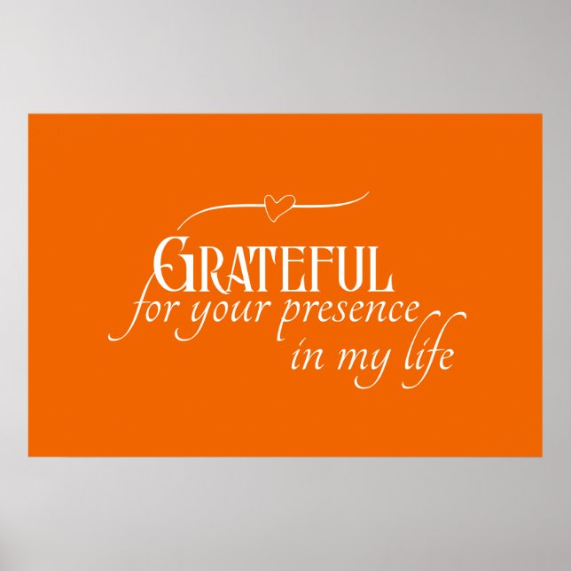 Elegant Personalized Grateful Autumn Thanksgiving Poster (Front)