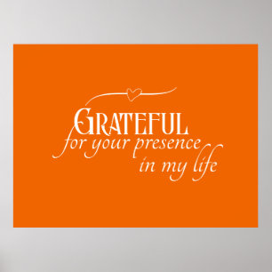 Elegant Personalized Grateful Autumn Thanksgiving Poster